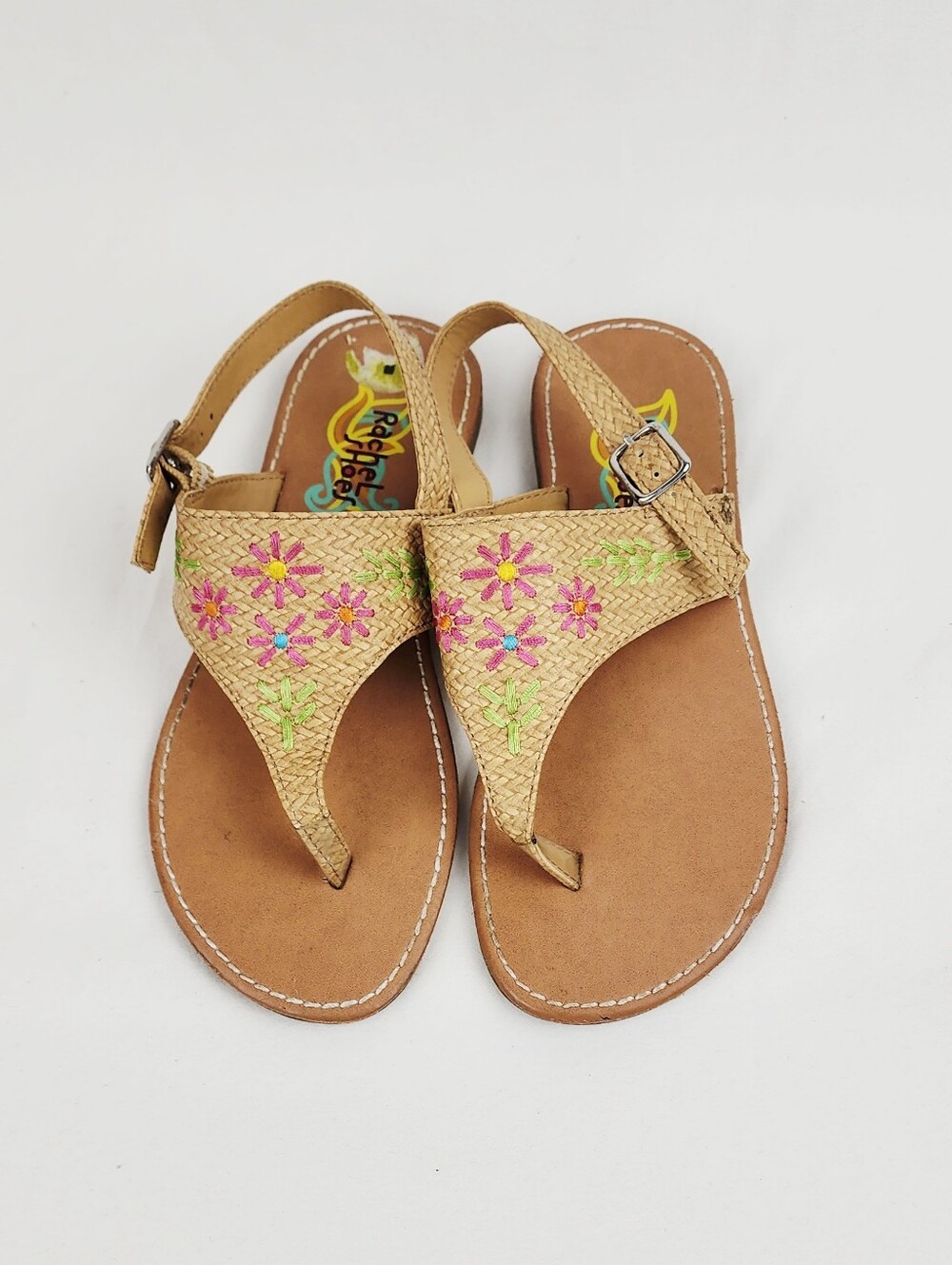Rachel Shoes Girl Tan Emboidery Sandals